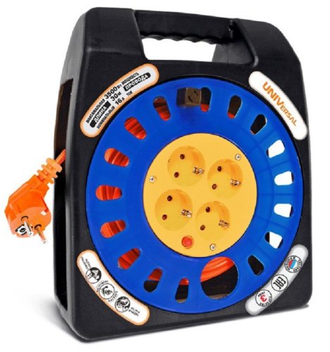 Удлинитель в корпусе с заземлением UNIVersal 4х30м 16А 3500Вт IP20 картинка 